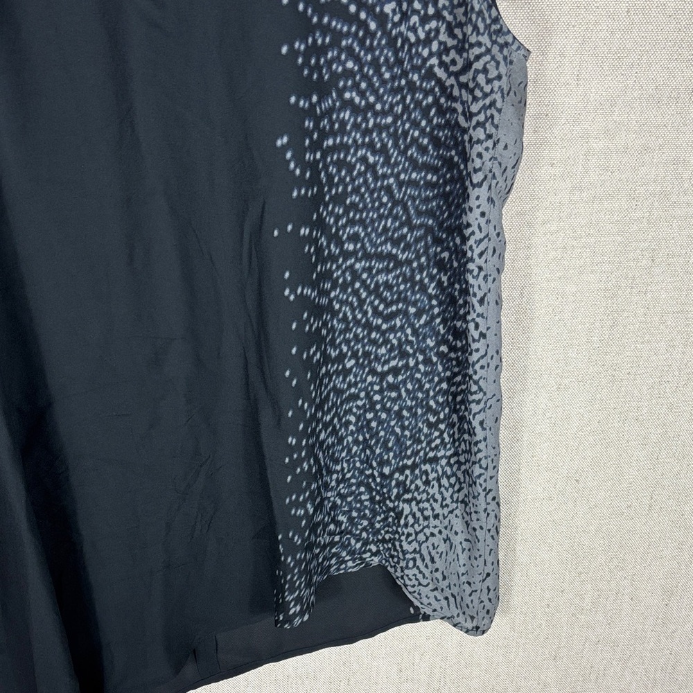 Eileen Fisher > Black Silk Asymmetrical Sleeveless Top Medium - Picture 7 of 11